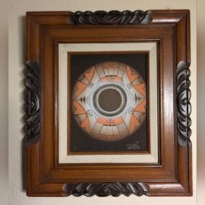 Elegant Brown and Black Wall Art Frame 17x15 Made In Mexico